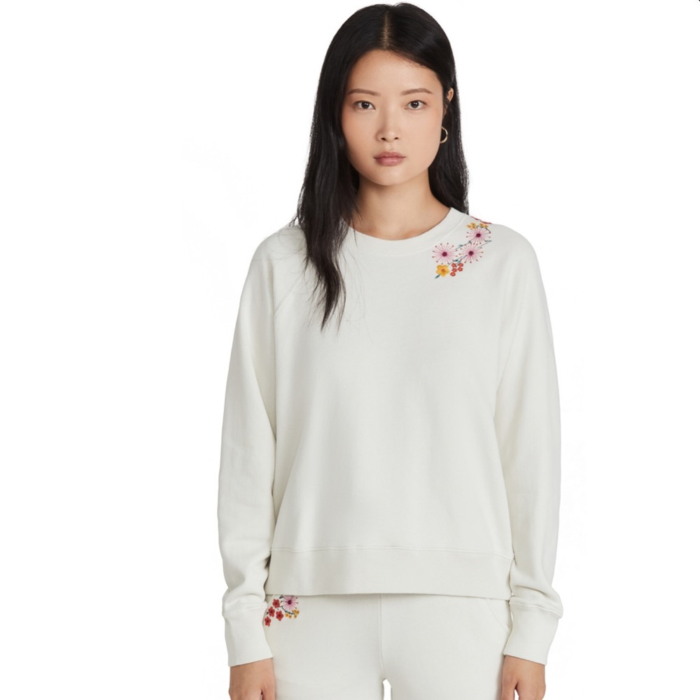 Something Navy Embroidered Crew Neck Sweater